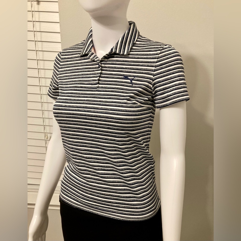 Puma Kids Classic Stripped Polo T-Shirt Sz L - Picture 3 of 6